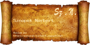 Sznopek Norbert névjegykártya